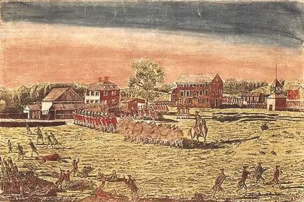 Sandham's 1886 painting of the Battle of Lexington